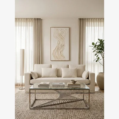 The Range Amella Coffee Table With Silver Finish Frame - Silver