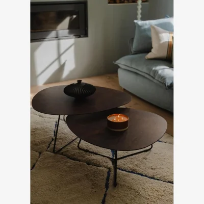 The Range Bergen Set of Two Nesting Coffee Tables - Warm Rust