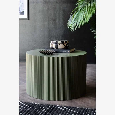 Rockett St George Olive Green Ribbed Coffee Table