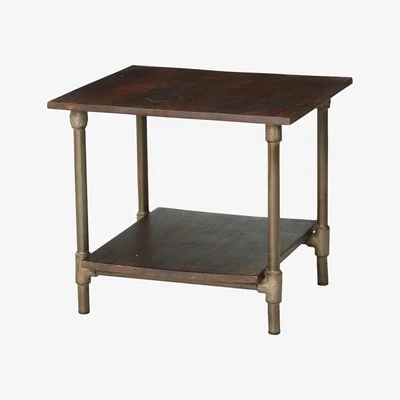 The Range Centra Industrial Square Table - Dark Wood