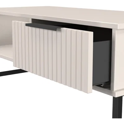 The Range Fluted Ready Assembled 1 Drawer Coffee Table - Kashmir Matt