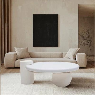 The Range Udaipur Modern Abstract Coffee Table - White