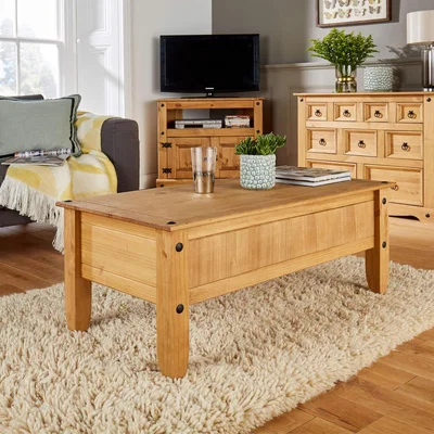 The Range Corona Rustic Coffee Table Storage Unit - Pine