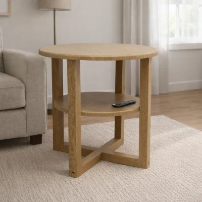 The Range Small Side Coffee Table With Shelf - Oak