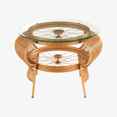 The Range Mantis Gold Finish Bicycle Finish Design Coffee Table - Gold