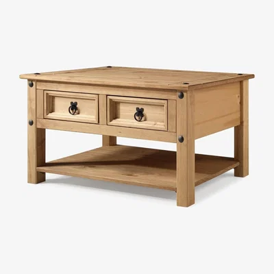 The Range Corona 2 Drawer Coffee Table - Antique Wax