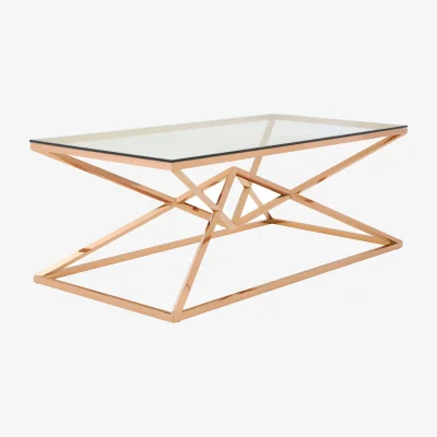 The Range Allure Corseted Rose Gold Coffee Table - Gold