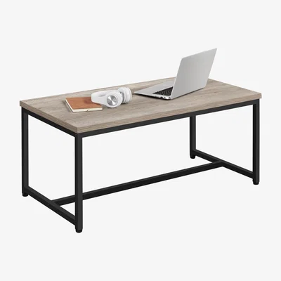 The Range Wood Grain Coffee Table with Metal Frame - Grey
