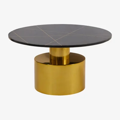 The Range Rabia Coffee Table With Black Marble Top - Black