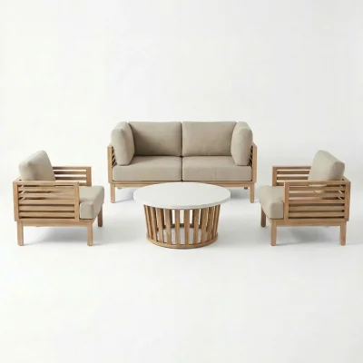 The Range AMIRA 4-Seater Lounging Set with Coffee Table - Beige
