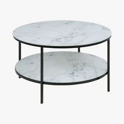 The Range Alisma Round Marble Coffee Table - Black