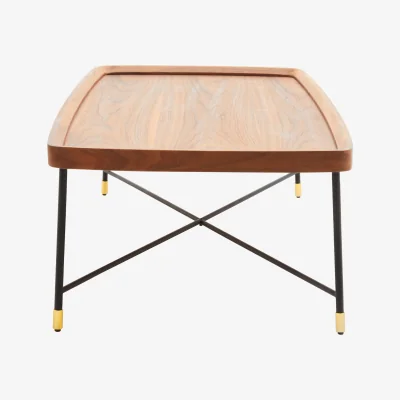 The Range Doha Coffee Table With Cross Metal Legs - Black