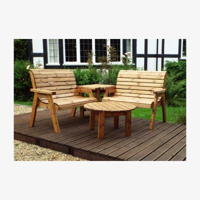 The Range Charles Taylor Four Seater Corner Set with Circular Coffee Table - Brown