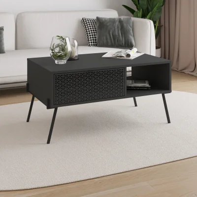 The Range Naive Coffee Table UV Pattern - Anthracite Grey