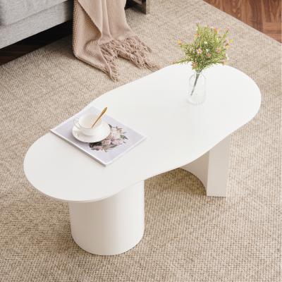 The Range Wooden Irregular Painted Abstract Cloud Shaped Coffee Table - White