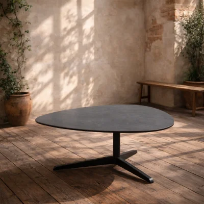 The Range Brackenhill Ceramic Leaf Coffee Table - Black