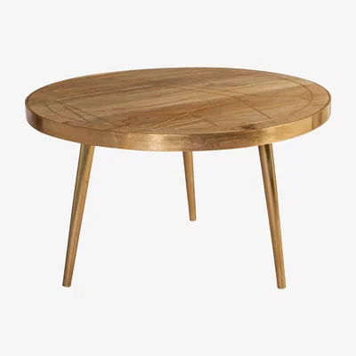 The Range Light Gold Solid Wood Round Coffee Table - Light Wood