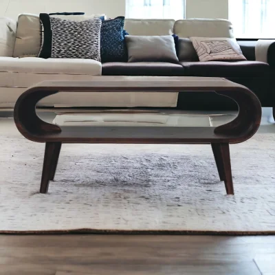 The Range Solid Wood Amaya Light Walnut Coffee Table - Dark Brown