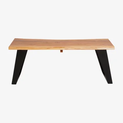 The Range Surax Acacia Wood with Live Edge Coffee Table - Black