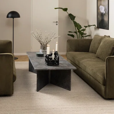 The Range Vega Rectangular Coffee Table with Marron Marble Top 140cm - Marron Marble
