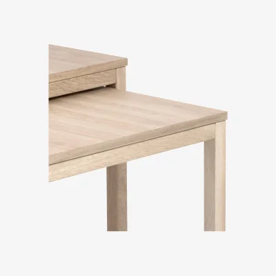 The Range Meadowbloom Square Nesting Coffee Tables, Set of 2, White Oak-Effect Matt Finish - Natural