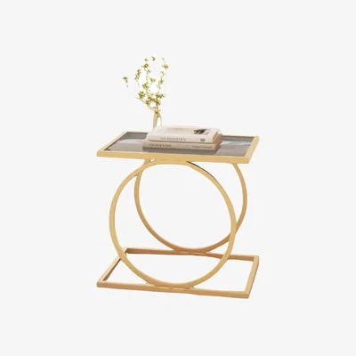 The Range Glass Coffee Table With Tinted Glass Top - Gold
