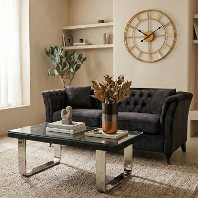 The Range Kerala Black U Shaped Base Coffee Table - Black