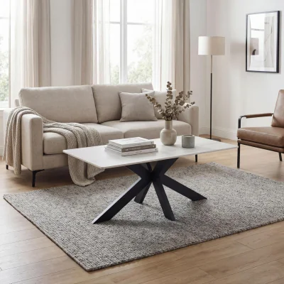 The Range Aurelia Modern Ceramic Coffee Table - Ivory