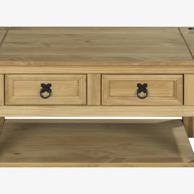 The Range Corona Coffee Table 2 Drawer Mexican Solid Pine Wood Occasional - Waxed Pine