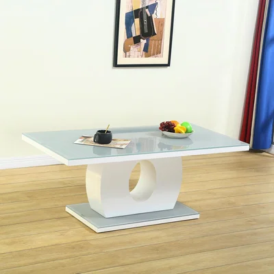 The Range High Gloss White Coffee Table Halo Design - Grey