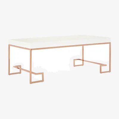 The Range Allure Rose Gold Angled Legs Coffee Table - Gold
