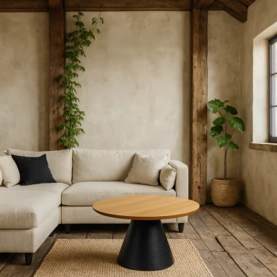 The Range Hamburg Round Veneer Coffee Table Diameter - Natural