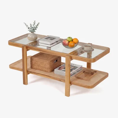 The Range 2-Tier Coffee Table with Storage - Brown