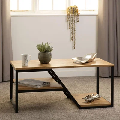 The Range Durham Coffee Table - Light Oak / Black