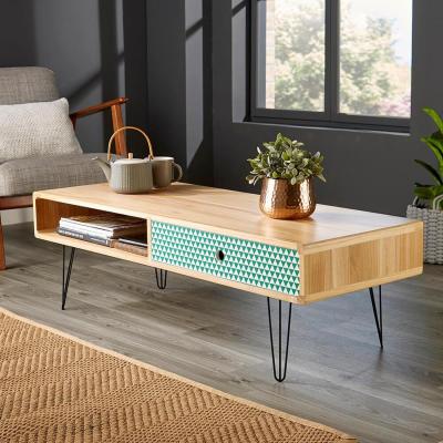 The Range Prague 1 Drawer Modern Coffee Table Storage Unit - Natural - Light Oak