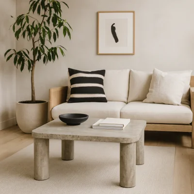 The Range Frankfurt Square Coffee Table Light Effect - White