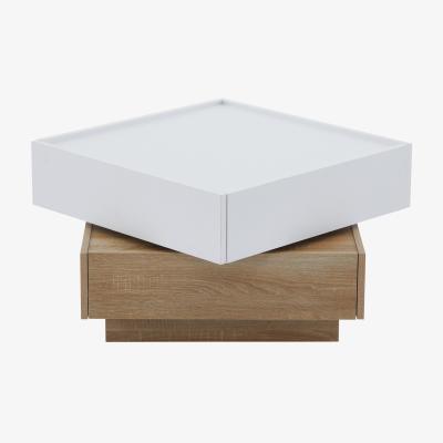 The Range Square Rotating Coffee Table - White+Oak