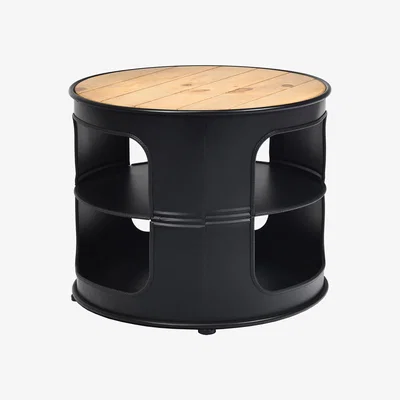 The Range Costway Round Coffee Table-Black - Black