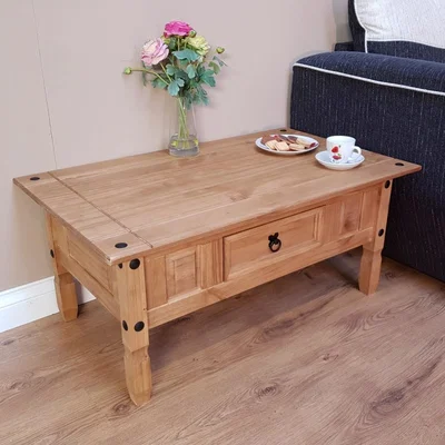 The Range Corona Coffee Table with 1 Drawer - Antique Wax