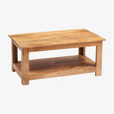 The Range Toko Light Mango Wood Coffee Table with Shelf - Light Wood