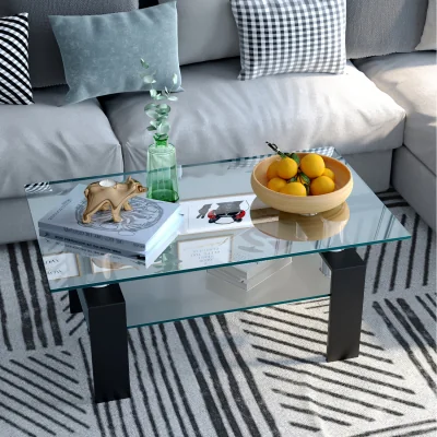 The Range Rectangular Glass Coffee Table - White