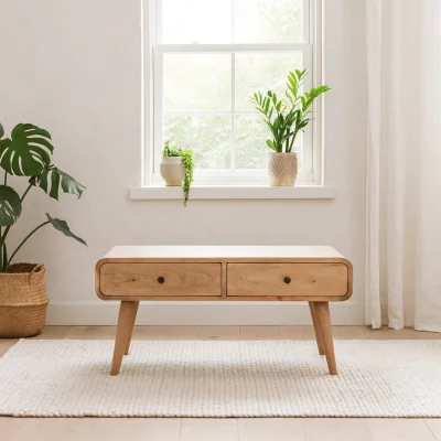The Range Ribeauville Curve Mango Wood Coffee Table Matt - Brown