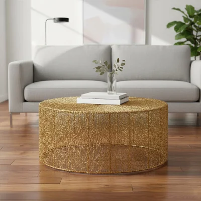 The Range Templar Iron Coffee Table With Gold Finish - Gold