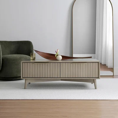 The Range Monza - Coffee Table with Fluted Drawers - Grey