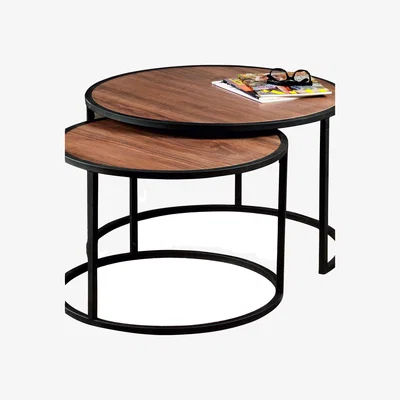 The Range Tambur Coffee Table - Walnut and Black