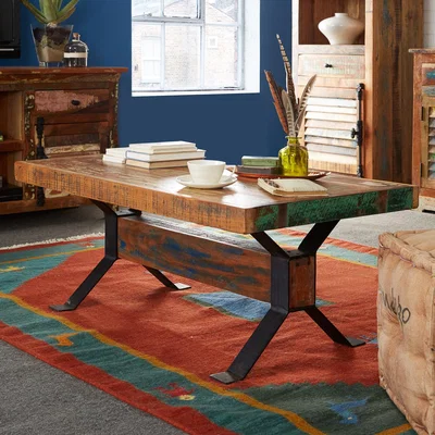 The Range Reclaimed Boat Wood Furniture Coffee Table - Multicolour