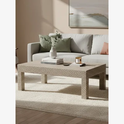The Range Ostrich Natural Leather Effect Coffee Table - Natural