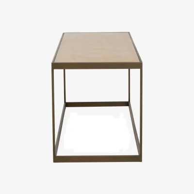 The Range Grenoble Oak Veneer and Brushed Brass Coffee Table - Brown