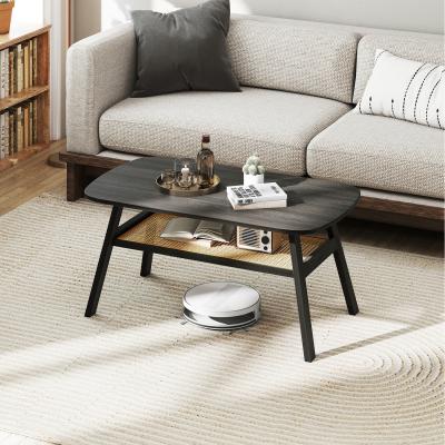 The Range 2-Tier Rectangular Center Table - Black