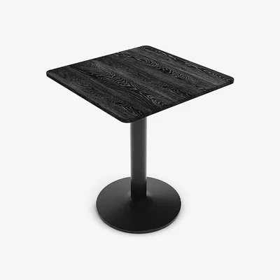 The Range Homescape Square Wooden Coffee Table With a Metal Base - Black